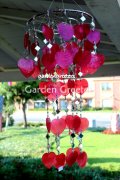 picture of RED HEART CAPIZ SHELL WINDCHIMES CAPIZ CHIMES RED HEART
