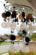 picture of WHITE/GOLD/BLACK CAPIZ WIND CHIMES