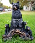 picture of BEAR CUB FAMILY STATUE BEAR FIGURINE