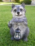 picture of RACOON WITH SOLAR LIGHT Solar Statue Raccoon Figurine