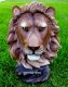 picture of LION HEAD ON ROCK STATUE FIGURINE LION HEAD