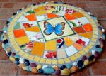 picture of MOSAIC BUTTERFLY STEPPING STONE MOSAIC WALL DECOR-bo