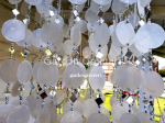 picture of Solar Capiz Shell Windchimes/Chandelier White Capiz Chimes SQUAR
