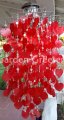 picture of SOLAR CAPIZ SHELL WINDCHIMES/CHANDELIER RED HEART CAPIZ CHIMES