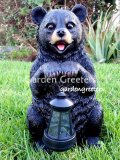 picture of BEAR WITH SOLAR LIGHT STATUE SOLAR BEAR LANTERN FIGURINE