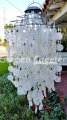 picture of SOLAR CAPIZ SHELL WINDCHIMES/CHANDELIER white CAPIZ CHIME