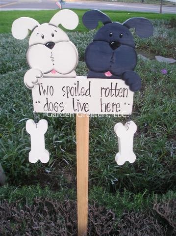 picture of 2 WHITE & BLACK DOGS - Click Image to Close