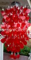 picture of SOLAR CAPIZ SHELL WINDCHIMES/CHANDELIER RED HEART CAPIZ CHIMES