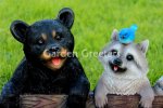 picture of BEAR RACOON BIRD FEEDER/BIRDBATH