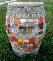 picture of MOSAIC GARDEN STOOL MOSAIC PLANT STAND