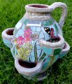picture of LARGE MOSAIC STRAWBERRY PLANTER MOSAIC TOMATO/HERB/FLOWER PLANTE