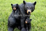 picture of BLACK BEAR WITH BABY BEARS STATUE