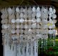 picture of SOLAR CAPIZ SHELL WINDCHIMES/CHANDELIER OVAL WHITE CAPIZ WITH 2