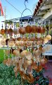 picture of SOLAR CAPIZ SHELL WINDCHIMES/CHANDELIER AMBER/GOLD CAPIZ CHIMES-