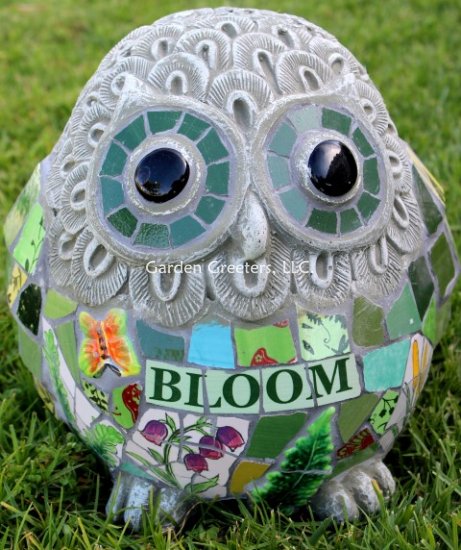picture of LARGE OWL MOSAIC STATUE OWL MOSAIC - Click Image to Close