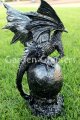 picture of DRAGON ON SKULL STATUE DRAGON FIGURINE