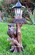 picture of OWL WITH SOLAR LIGHT STATUE SOLAR OWL LANTERN FIGURINE