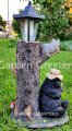 picture of BEAR RACOON WITH SOLAR LIGHT STATUE SOLAR BEAR RACOON LANTERN FI
