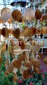 picture of SOLAR CAPIZ SHELL WINDCHIMES/CHANDELIER AMBER/GOLD CAPIZ CHIMES-