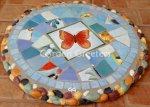picture of MOSAIC BUTTERFLY STEPPING STONE MOSAIC WALL DECOR-bb