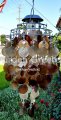 picture of SOLAR CAPIZ SHELL WINDCHIMES/CHANDELIER amber/gold CAPIZ CHIMES