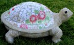 picture of LARGE MOSAIC TURTLE STATUE TURTLE MOSAIC-bt