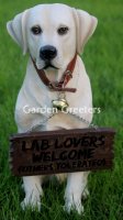 picture of YELLOW LABRADOR RETRIEVER STATUE FIGURINE DOG STATUE