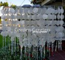 picture of SOLAR CAPIZ SHELL WINDCHIMES/CHANDELIER OVAL WHITE CAPIZ WITH 2