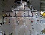 picture of SOLAR CAPIZ SHELL WINDCHIMES/CHANDELIER WHITE CAPIZ CHIMES