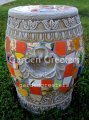 picture of MOSAIC GARDEN STOOL MOSAIC PLANT STAND