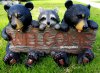 picture of BEAR CUB RACCOON STATUE WELCOME BEAR RACCOON