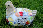 picture of ROOSTER HEN MOSAIC STATUE ROOSTER HEN MOSAIC