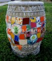 picture of MOSAIC GARDEN STOOL MOSAIC PLANT STAND