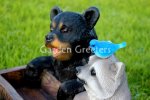 picture of BEAR RACOON BIRD FEEDER/BIRDBATH