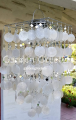 picture of Solar Capiz Shell Windchimes/Chandelier White Capiz Chimes SQUAR