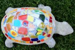 picture of LARGE MOSAIC TURTLE STATUE TURTLE MOSAIC-fm