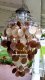 picture of SOLAR CAPIZ SHELL WINDCHIMES/CHANDELIER amber/gold CAPIZ CHIMES