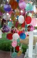 picture of SOLAR CAPIZ SHELL WINDCHIMES/CHANDELIER MIXED COLORS CAPIZ