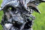 picture of DRAGON ON SKULL STATUE DRAGON FIGURINE