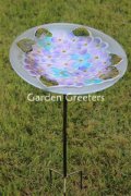 picture of HYDRANGEA GLASS BIRDBATH