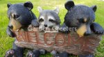 picture of BEAR CUB RACCOON STATUE WELCOME BEAR RACCOON