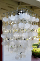 picture of Solar Capiz Shell Windchimes/Chandelier White Capiz Chimes SQUAR