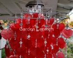 picture of SOLAR CAPIZ SHELL WINDCHIMES/CHANDELIER RED HEART CAPIZ CHIMES