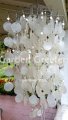 picture of SOLAR CAPIZ SHELL WINDCHIMES/CHANDELIER white CAPIZ CHIME