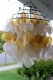 picture of WHITE/YELLOW CAPIZ SHELL WIND CHIME/CHANDELIER- ROUND