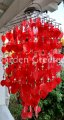 picture of SOLAR CAPIZ SHELL WINDCHIMES/CHANDELIER RED HEART CAPIZ CHIMES