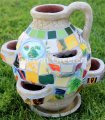 picture of LARGE MOSAIC STRAWBERRY PLANTER MOSAIC TOMATO/HERB/FLOWER PLANTE